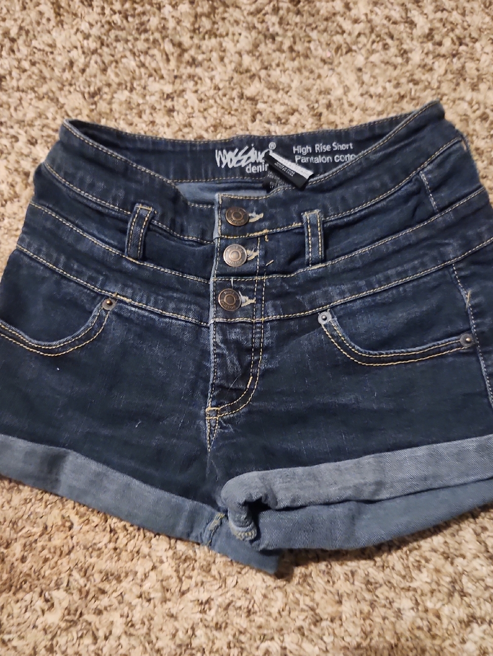 Mossimo Supply Co. Dark Blue High-Rise Jean Shorts